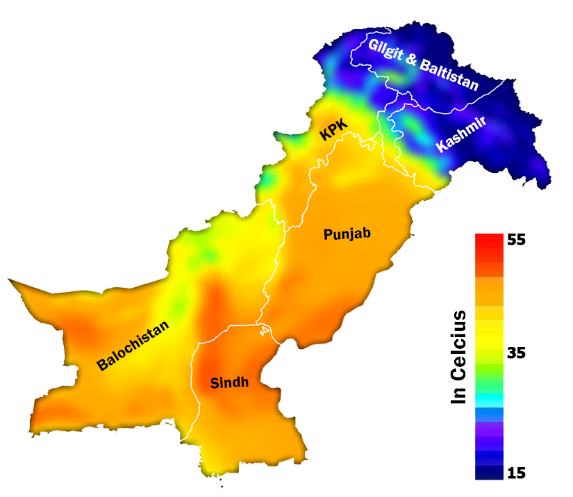 Average Maximum Temperature in Pakistan (1995-2020)